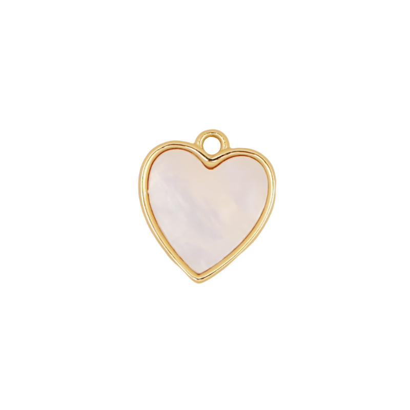 Gold Mother of Pearl Heart Charm