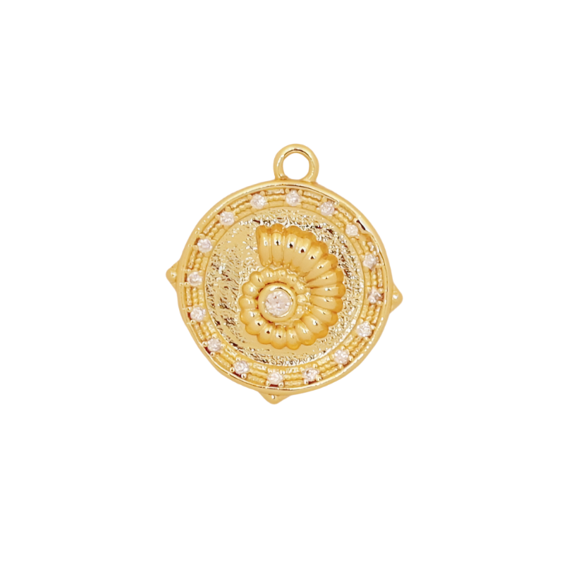 Gold Nautilus Shell Medallion Charm