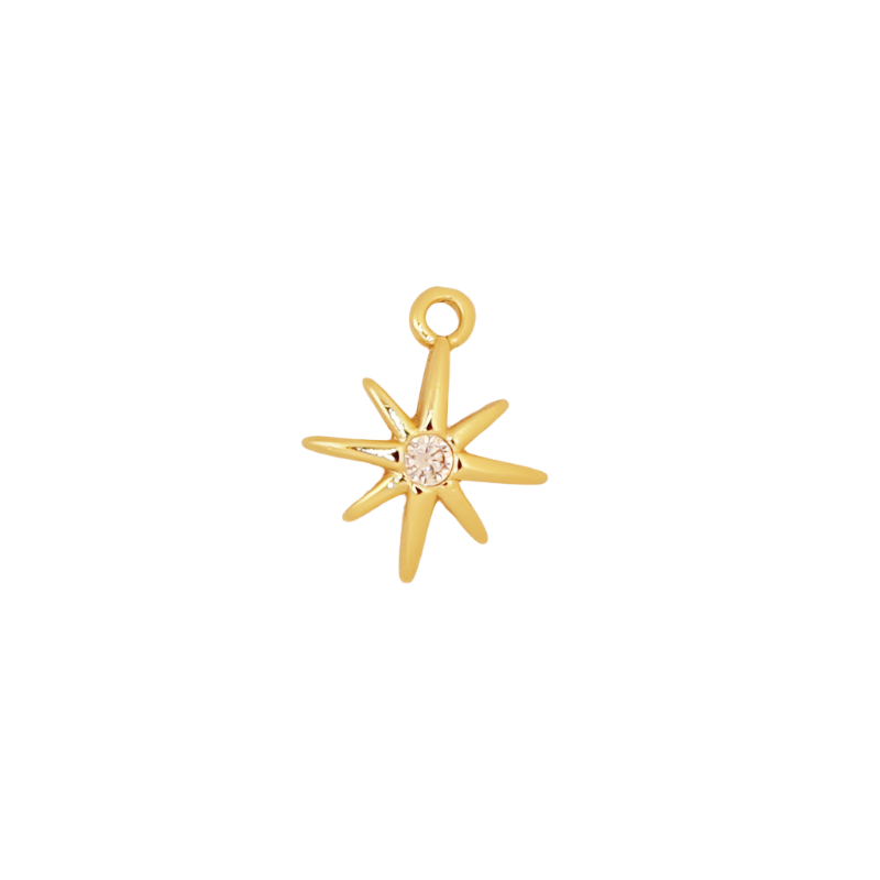 Gold Small Star CZ Charm