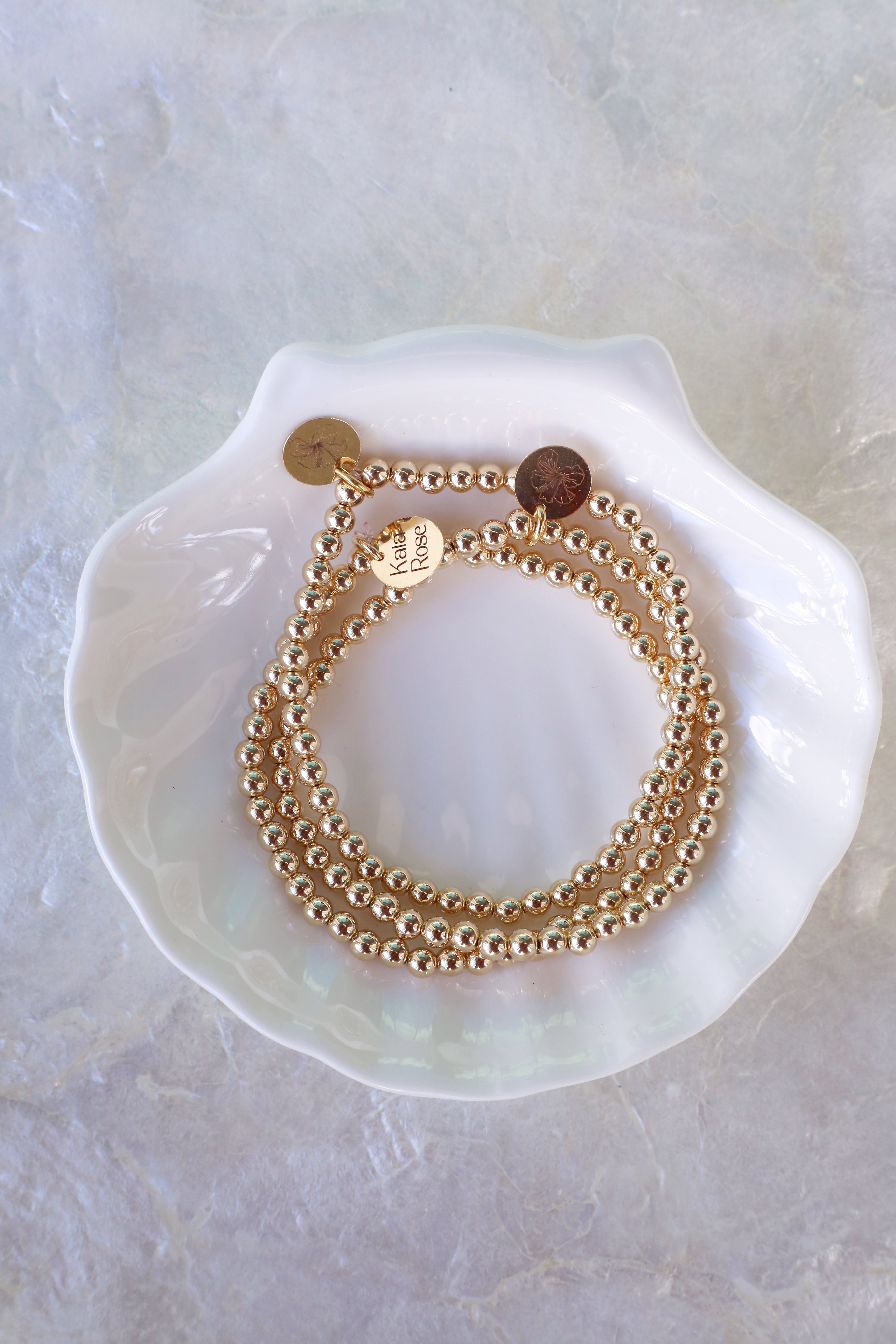 Goldie Set 14K Gold Filled Bead Bracelet Set of 3