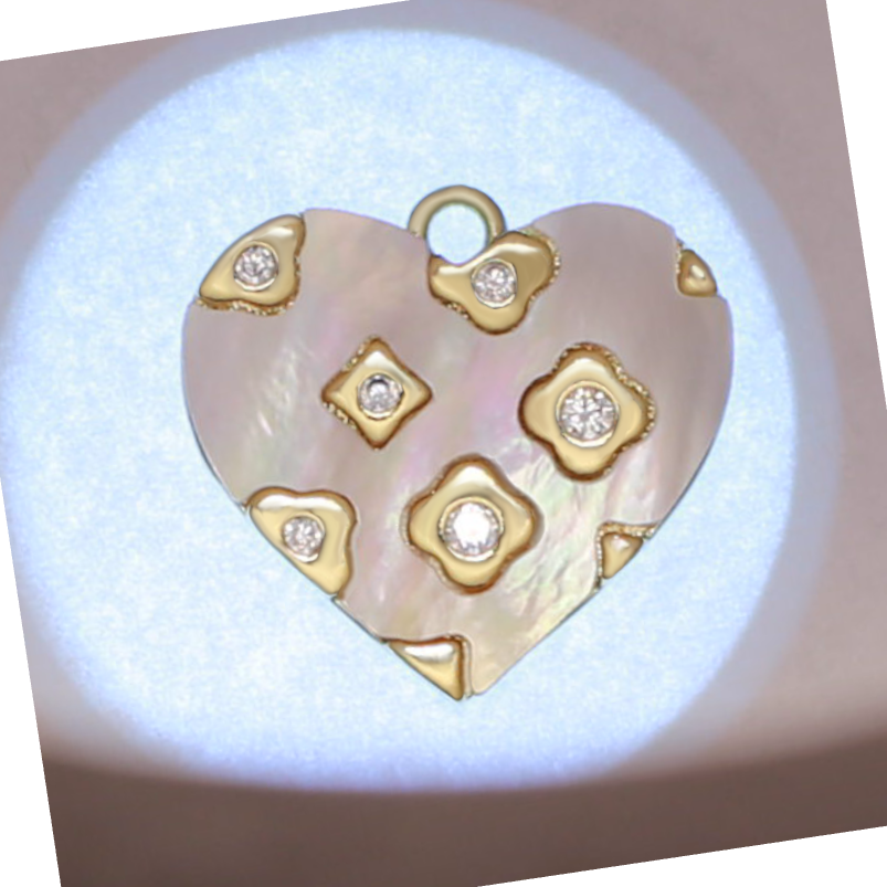 Mother of Pearl Heart Charm