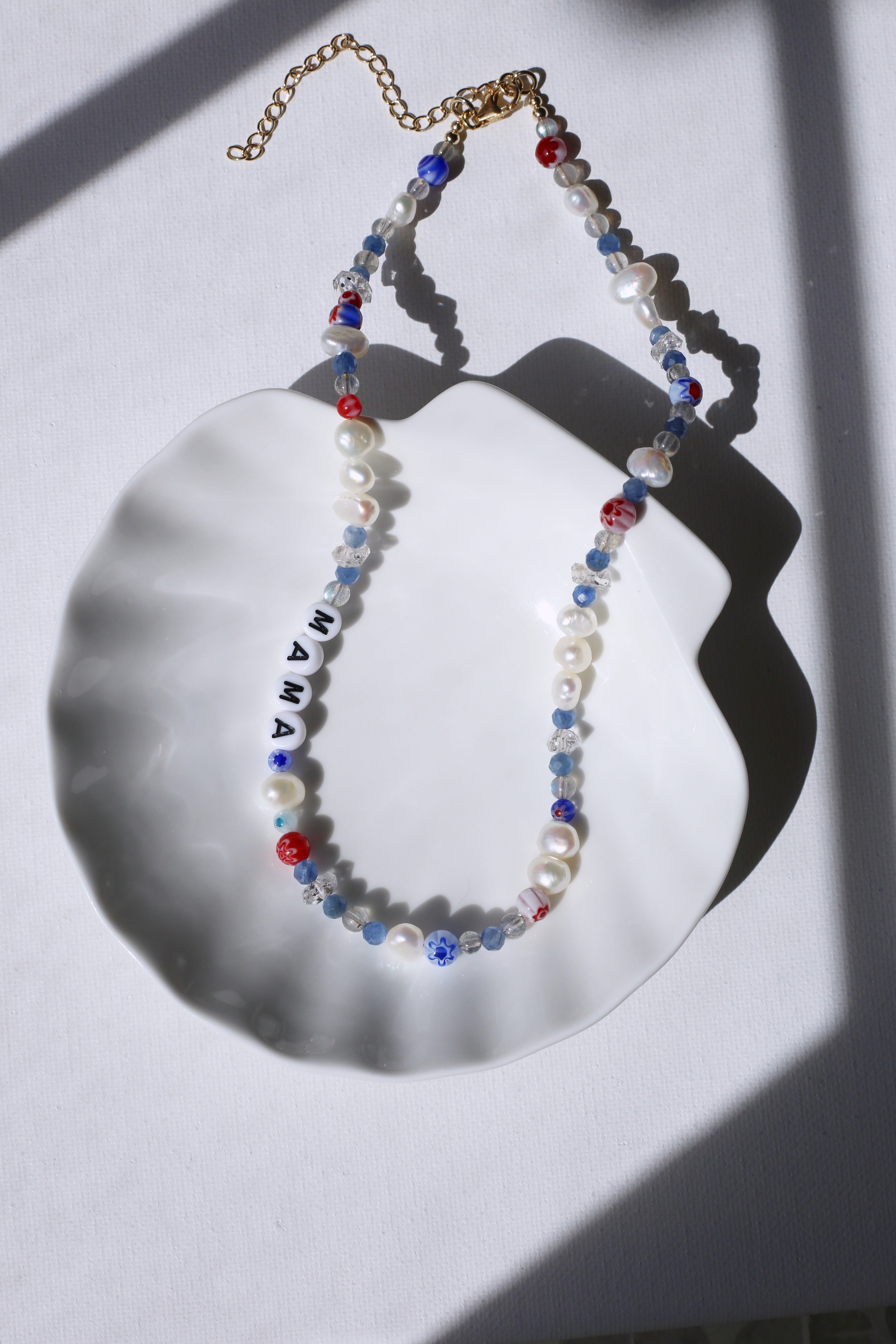 Jaimie Gemstone Herkimer Diamond AAA Freshwater Pearl Necklace Full