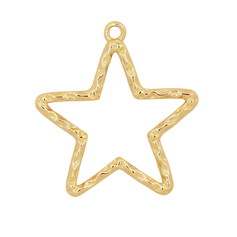 Large Gold Star Outline Charm