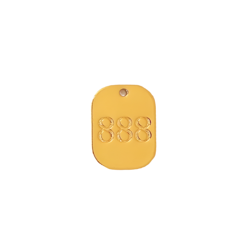 Medium Gold Stamped Angel Number 888 Charm