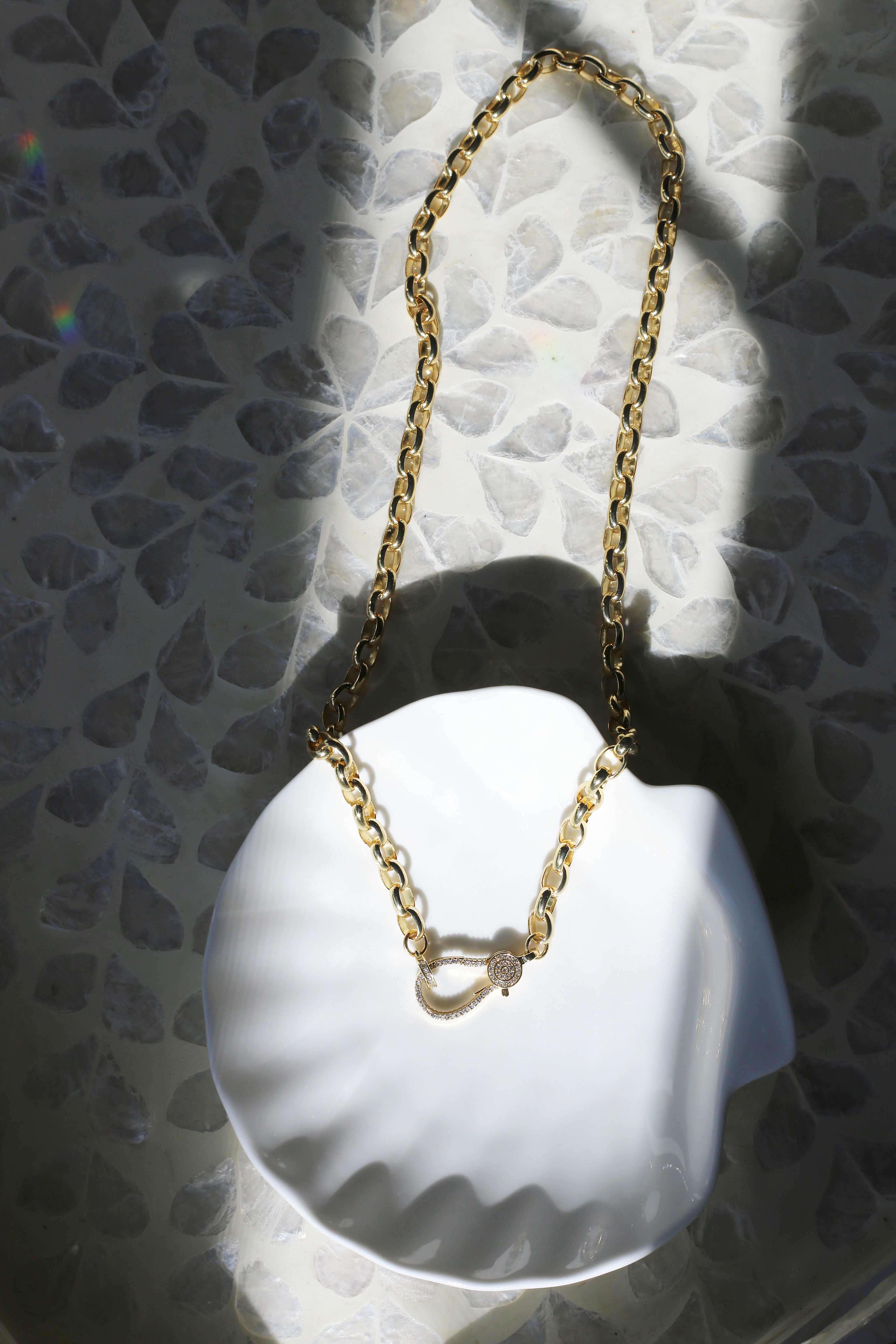 Rosie Necklace Gold Chain and Clasp Far