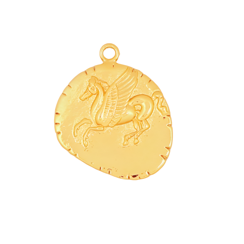 Gold Pegasus Coin Charm