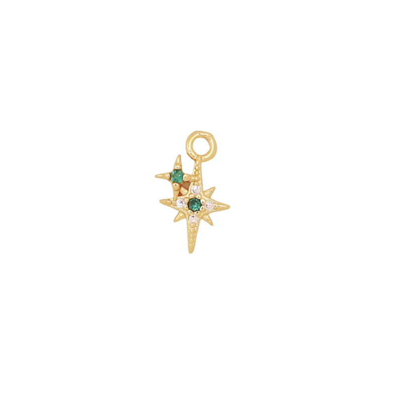 Dainty North Star Green Charm