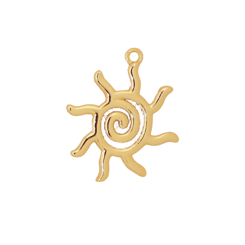 Gold Swirly Sun Charm