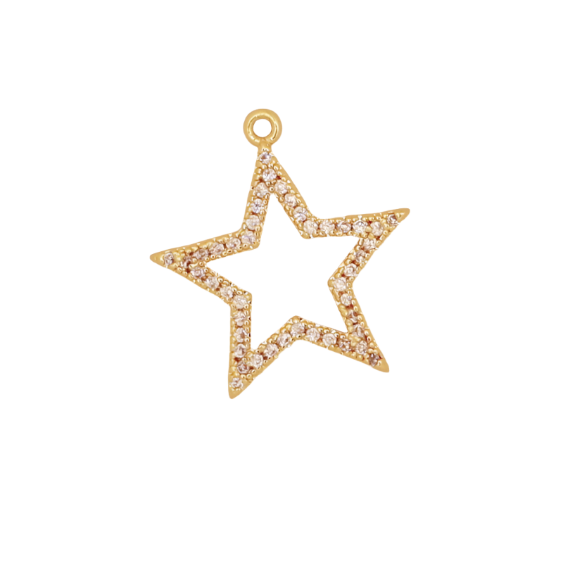 Star Outline CZ Charm