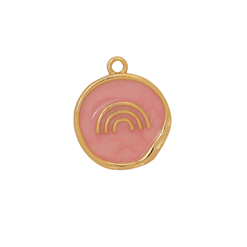 Pink Enamel Rainbow Charm