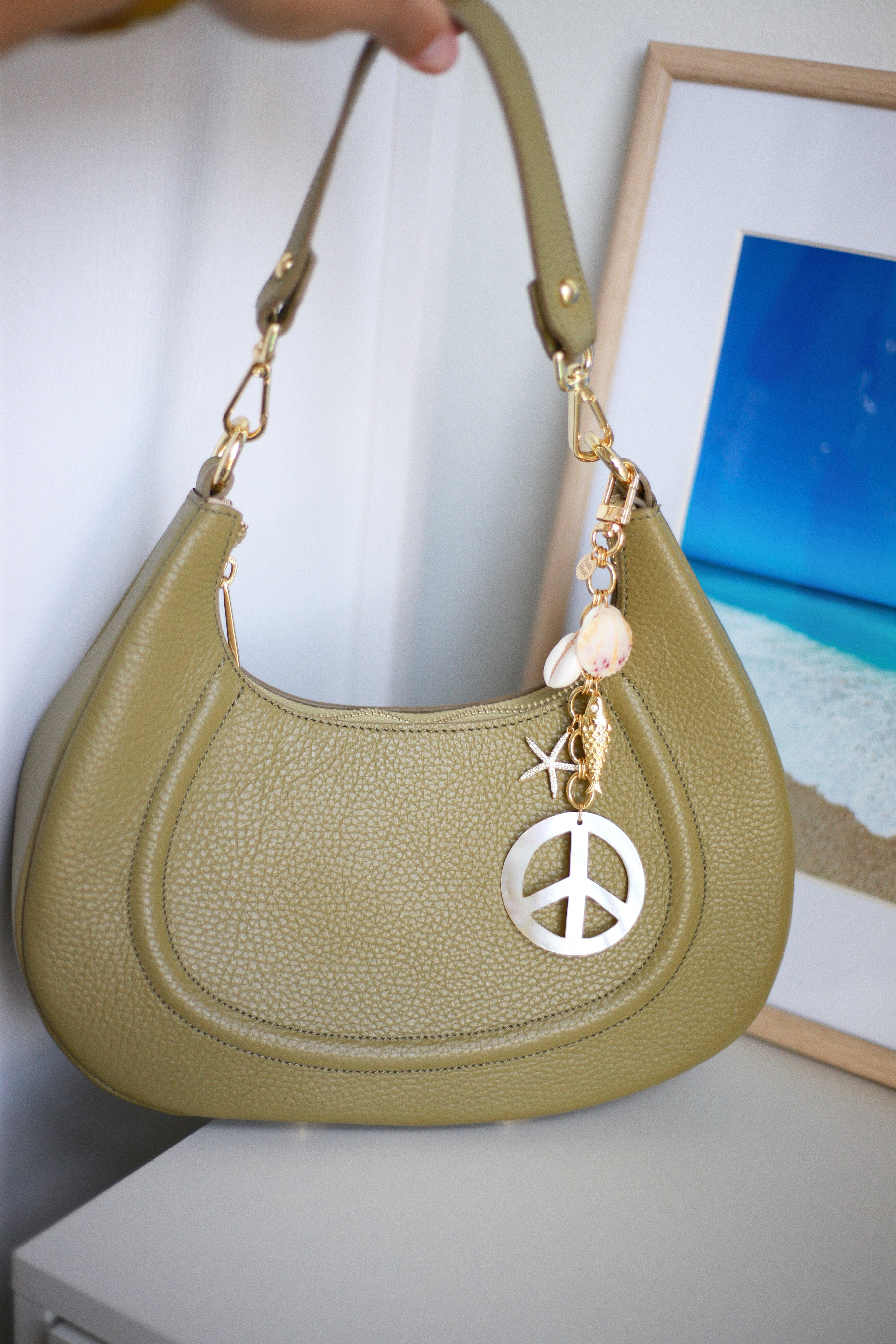 Peace Sign Bag Charm