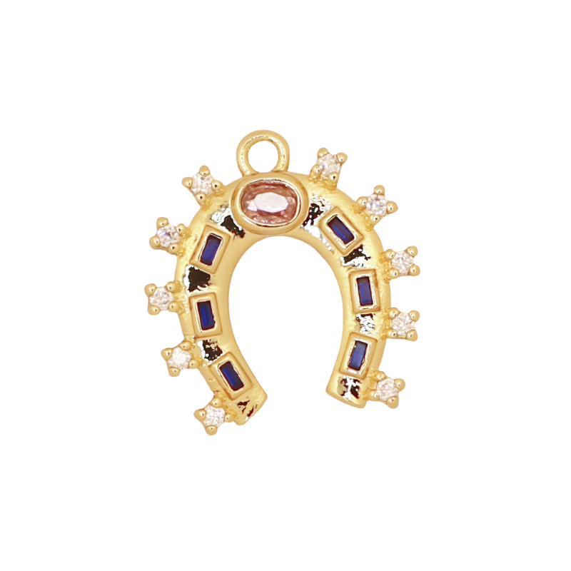 Gold Fancy Horseshoe Charm