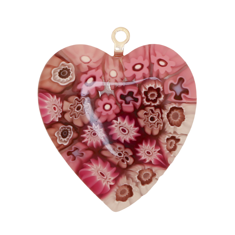 Murano Millefiori Heart Charm