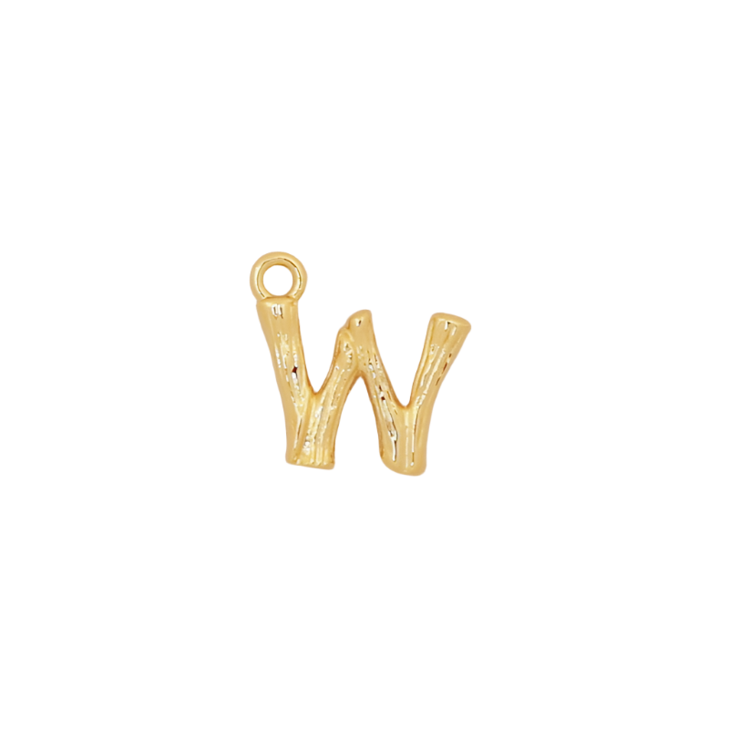 Gold Bamboo Initial Charm