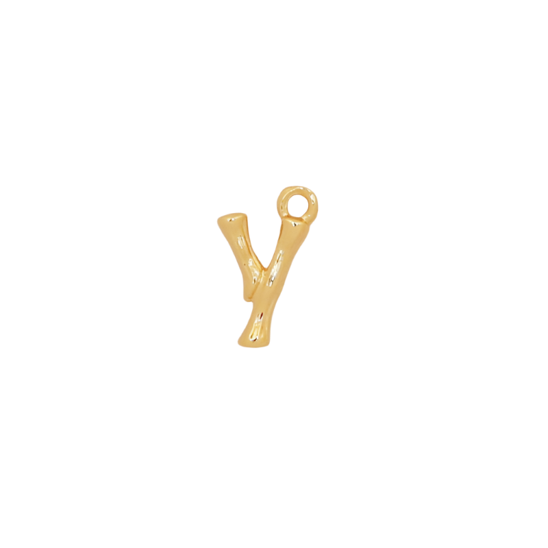 Gold Bamboo Initial Charm