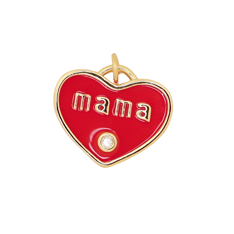 Enamel Mama Heart Charm