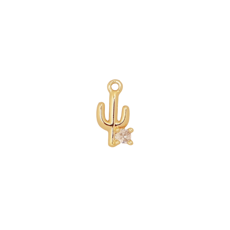 Dainty Cactus CZ Charm