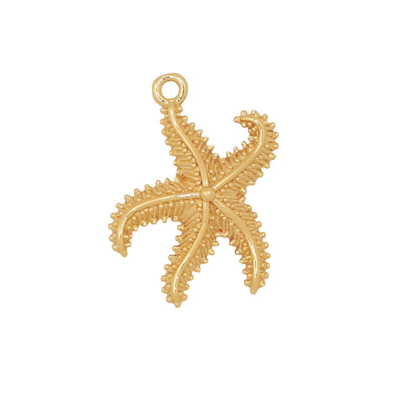 Gold Starfish Wave Charm