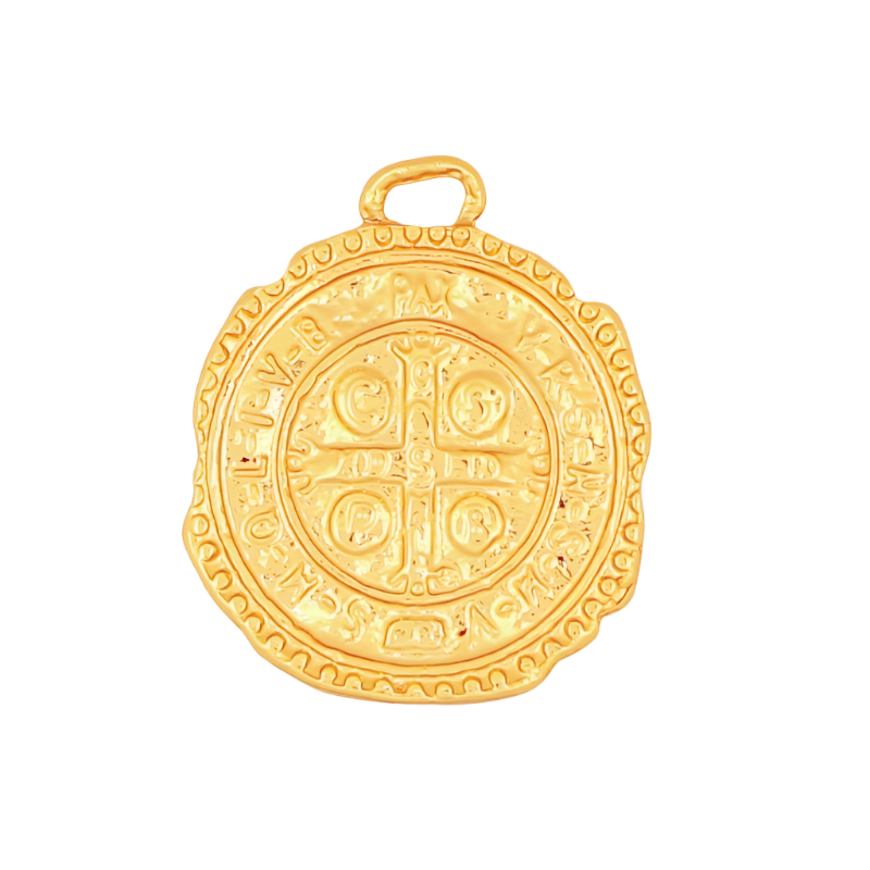 Gold Rustic Medallion Charm