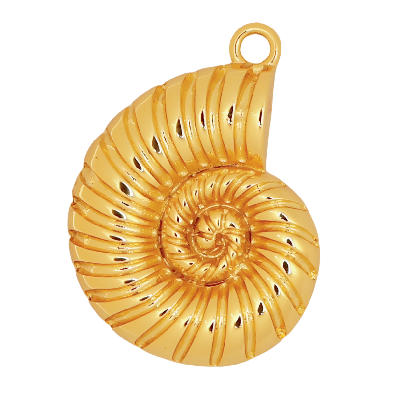 Large Gold Nautilus Shell Charm