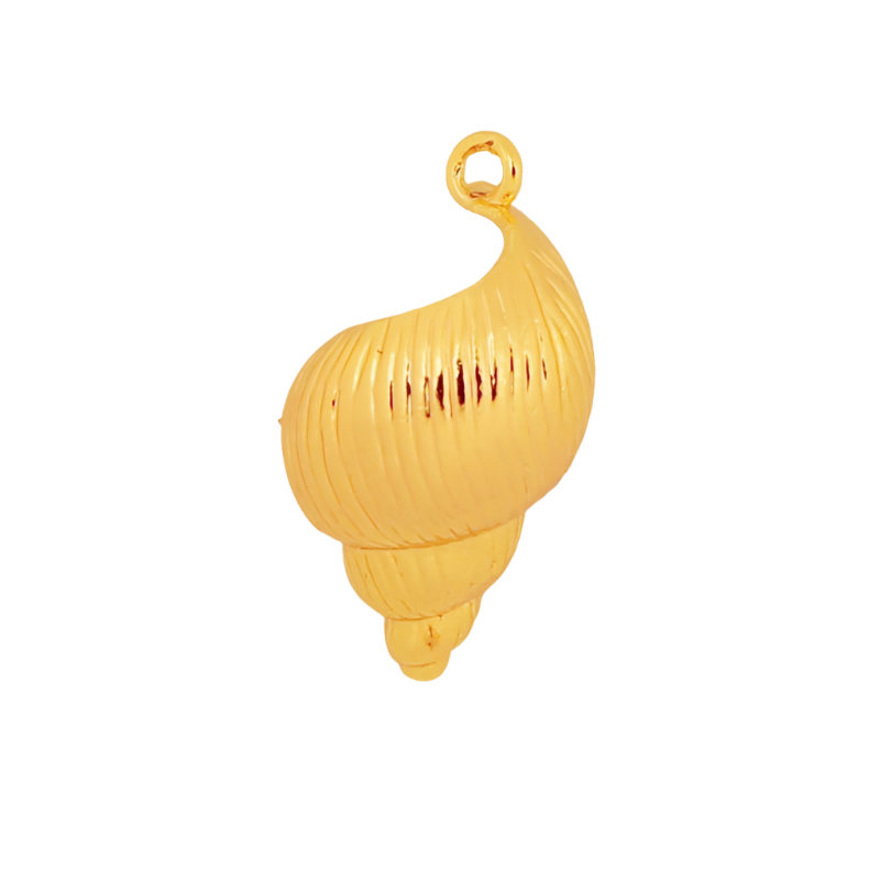 Large Gold Conch Shell Charm