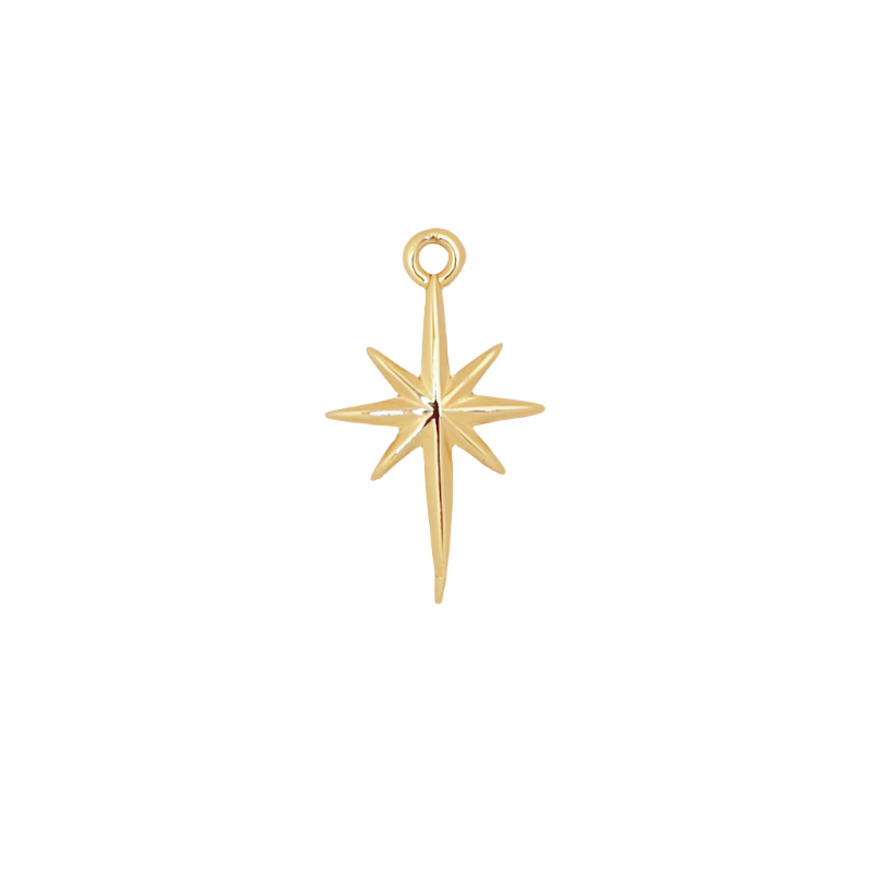 Gold North Star Charm